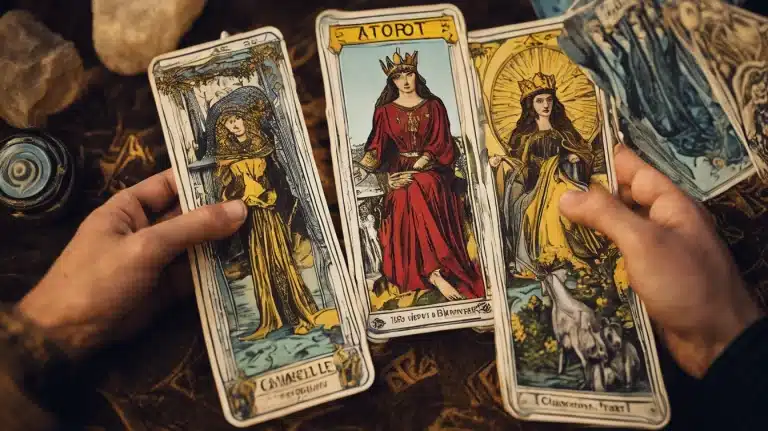 Main tenant des cartes du tarot de Marseille